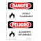 Signmission Safety Sign, OSHA Danger, 5" Height, Altamente Inflamable, Bilingual Spanish OS-DS-D-35-VS-2027 - alternate 1